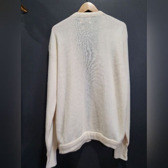 Vintage Woolen Mills Cream Grandpa Cardigan Button V Sz Tall XL USA Unisex - Picture 8 of 14
